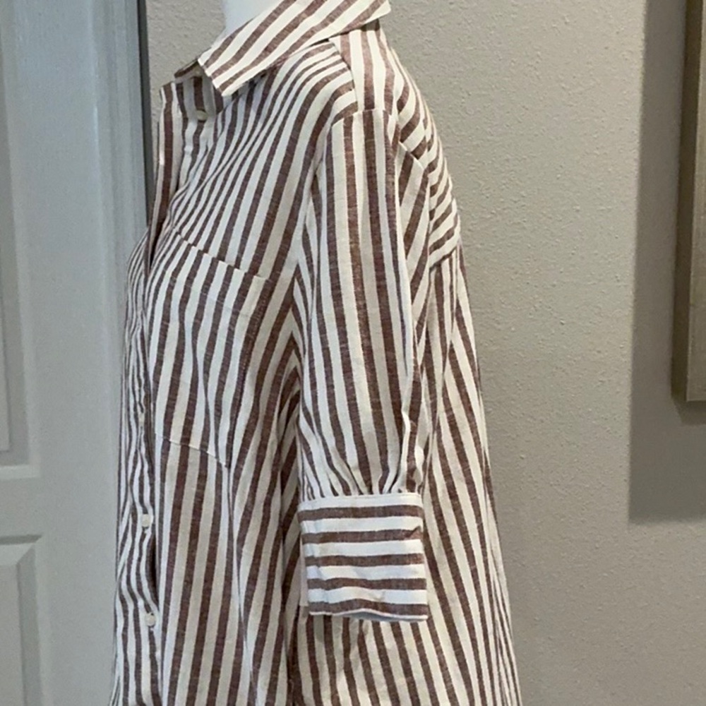 Old Navy NWT striped linen dress with pockets - Picture 3 of 5